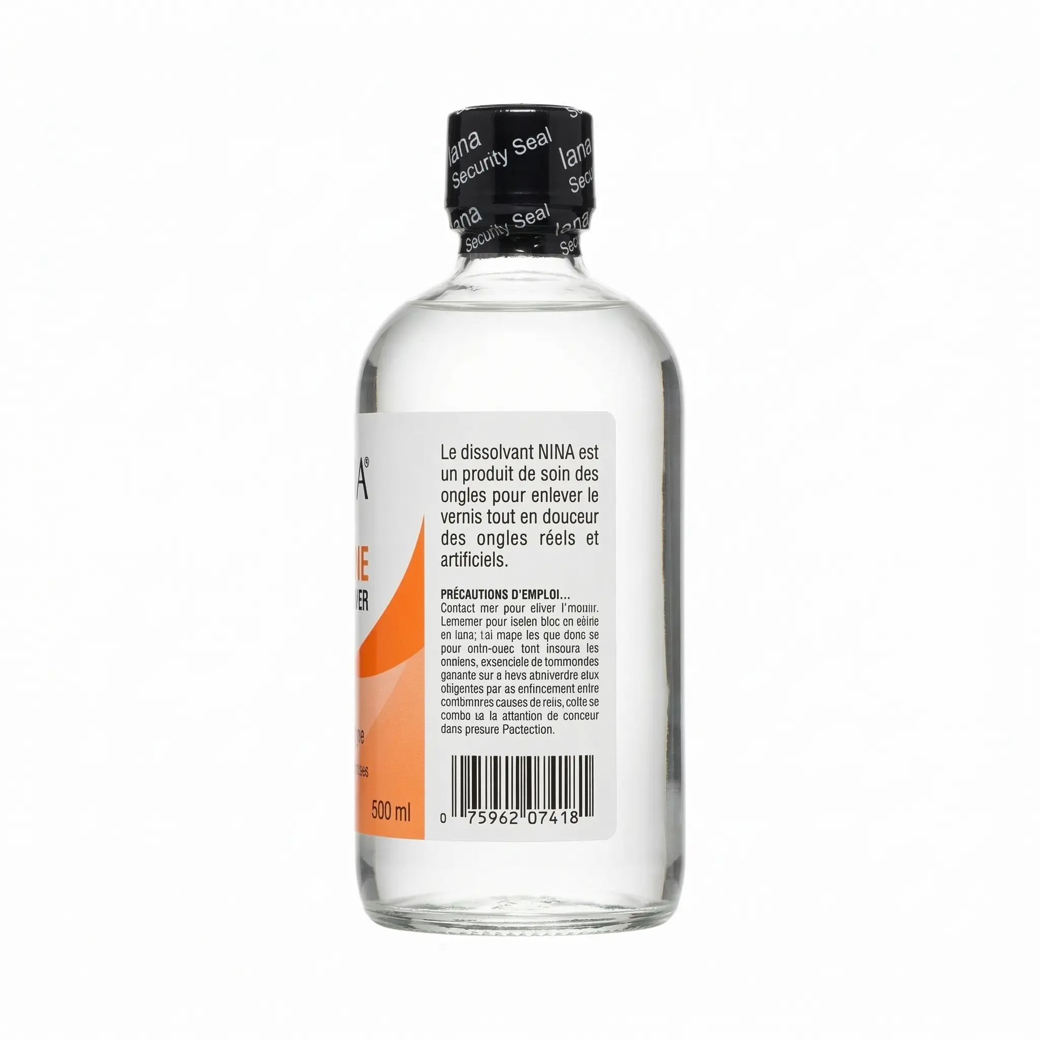 flacon de dissolvant format 500 ml pour salon beauté
